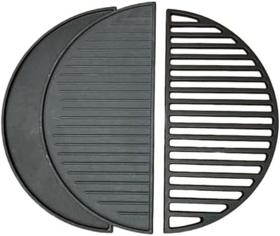 Gietijzeren Grillset Grillplaat Rooster Buiten Koken All Round Buitenkeuken 38 cm Zwart