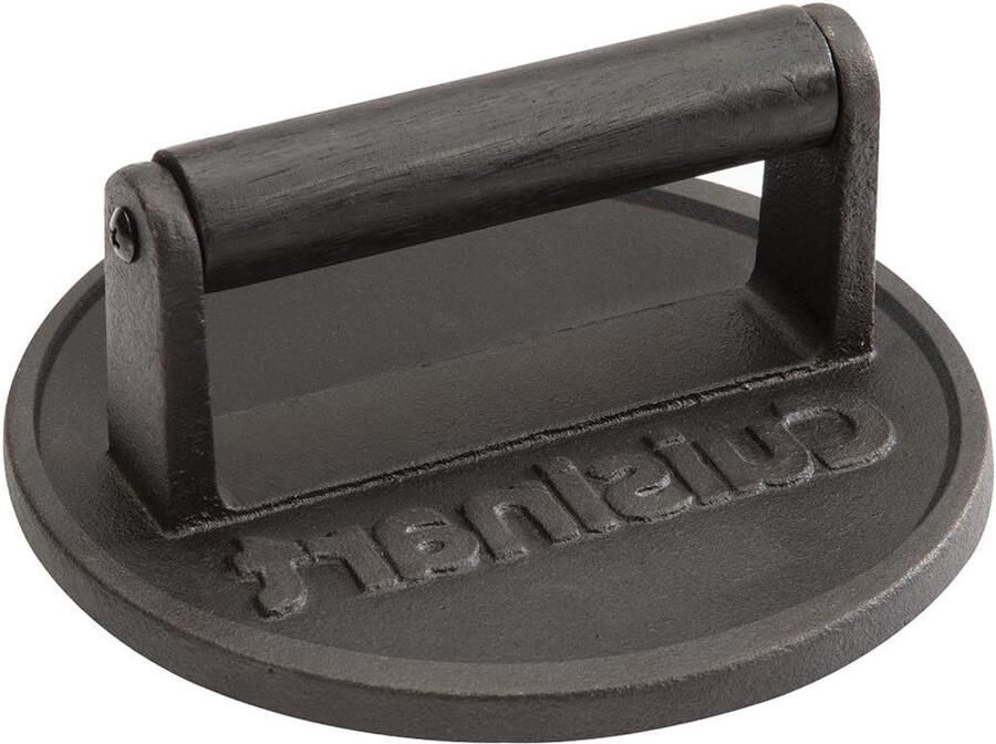 Gietijzeren Hamburgerpers Burger Smasher Sappige Burgers Maken Heavy Duty Constructie 16 cm Diameter Zwart
