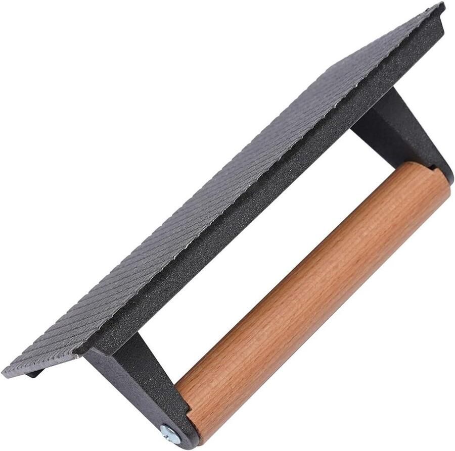 Gietijzeren Hamburgerpers Vleespers Steakpers Burgers Bakken Gelijkmatige Warmteverdeling 21 x 10.5 cm Zwart