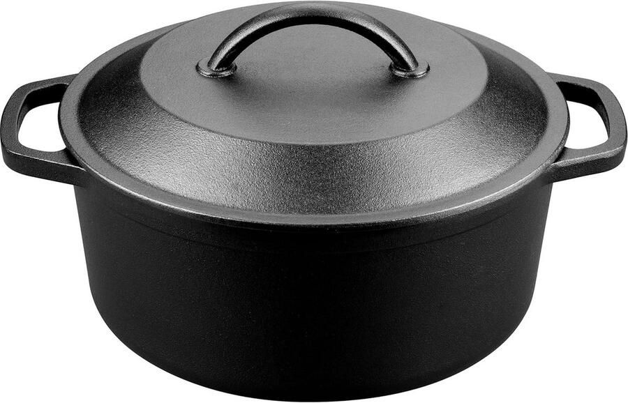 Gietijzeren Hollandse Oven Broodbakpan Deksel Zelf Brood Bakken Vooraf Gekruid 4.5 Liter Blauw