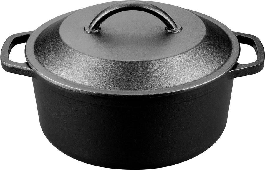 Gietijzeren Hollandse Oven Broodbakpan Deksel Zelf Brood Bakken Vooraf Gekruid 4.5QT Blauw