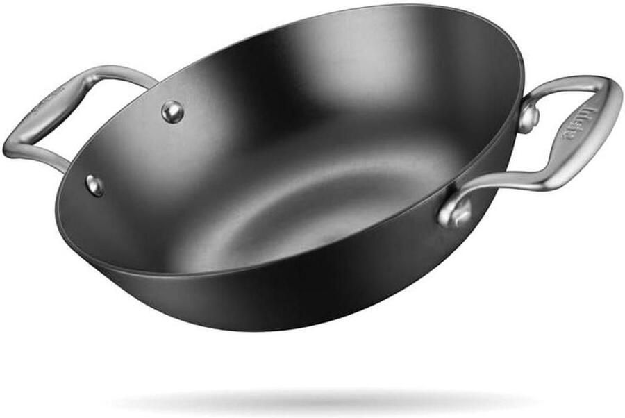 Gietijzeren Kadhai Wok Pan Koken 50% Lichter 26 cm Zwart