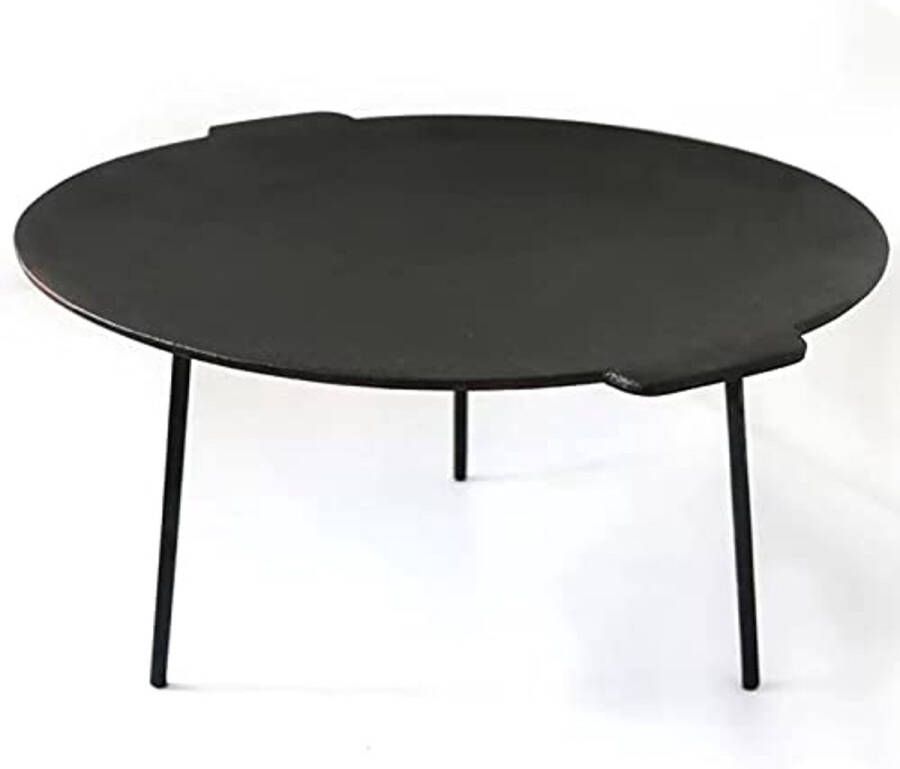 Gietijzeren Kampvuurbakplaat 45 7 cm Ronde Grill Pan met Draagbare Poten voor Buiten Koken