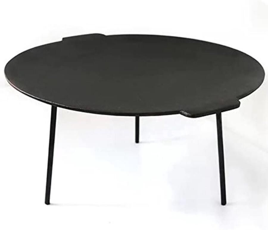 Gietijzeren Kampvuurbakplaat 45 7 cm Ronde Grill Pan met Draagbare Poten voor Buiten Koken