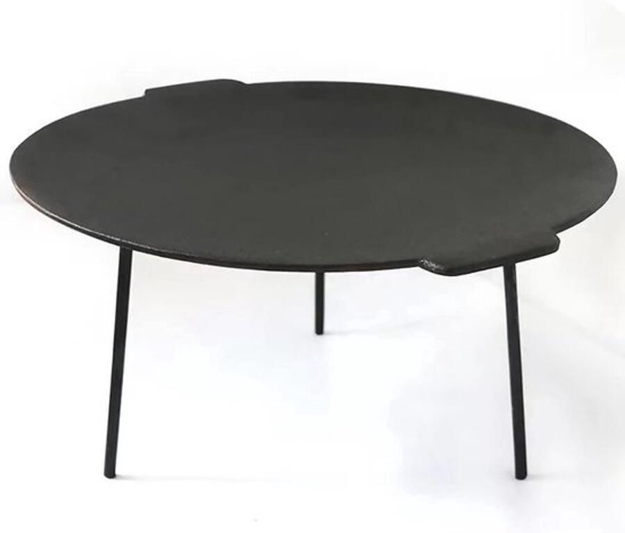 Gietijzeren Kampvuurbakplaat 45 7 cm Ronde Grill Pan met Draagbare Poten voor Buiten Koken