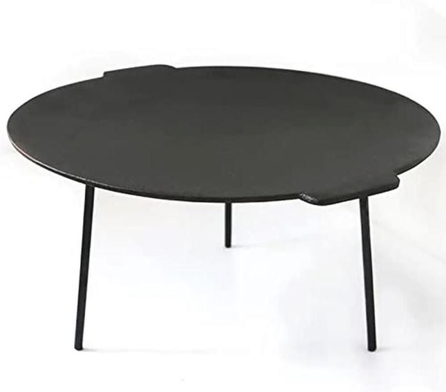 Gietijzeren Kampvuurbakplaat 45 7 cm Ronde Grill Pan met Draagbare Poten voor Buiten Koken