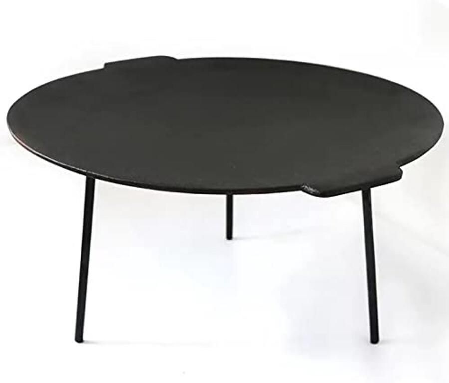 Gietijzeren Kampvuurbakplaat 45 7 cm Ronde Grill Pan met Draagbare Poten voor Buiten Koken