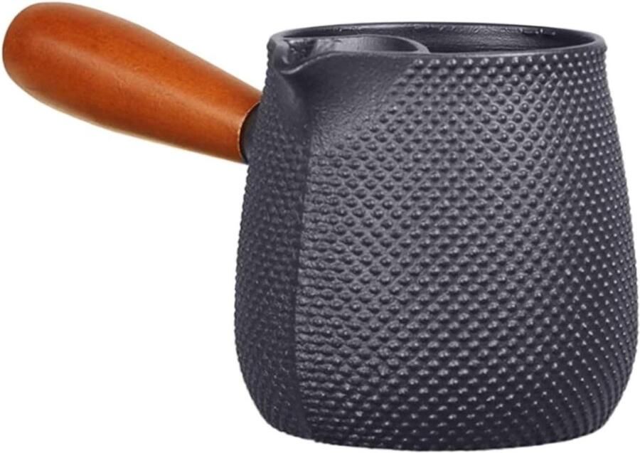 Gietijzeren Ketel Waterkoker Thee Koffie en Thee Houten Handgreep 600 ml Zwart