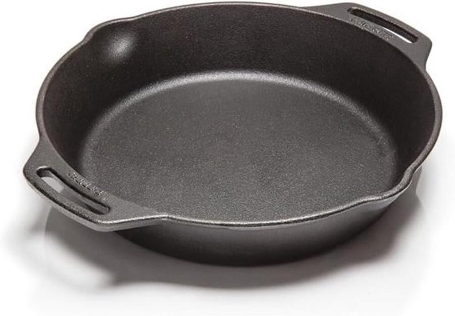 Gietijzeren koekenpan 25 cm met praktische handgrepen