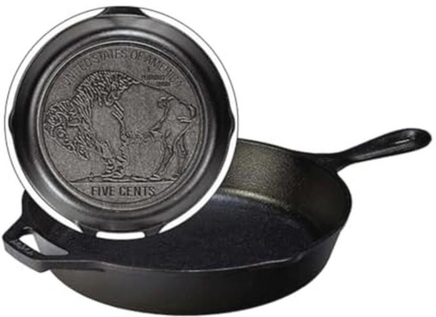 Gietijzeren Koekenpan 26 cm met Buffalo Ontwerp