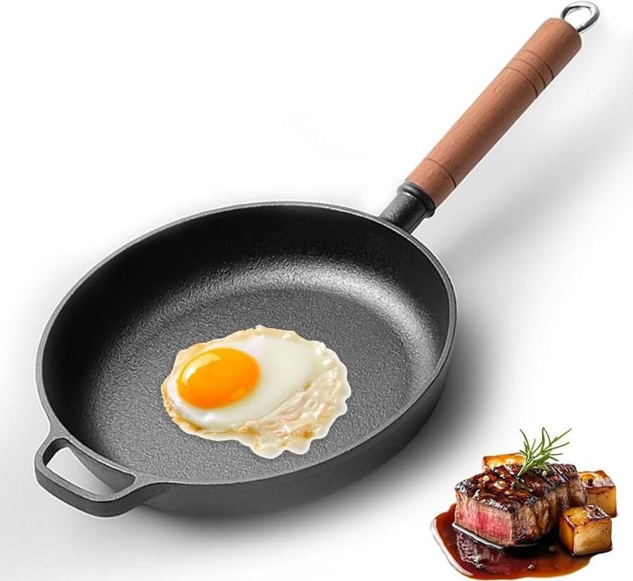 Gietijzeren Koekenpan 27 cm Robuust Geschikt voor Inductie en Grill