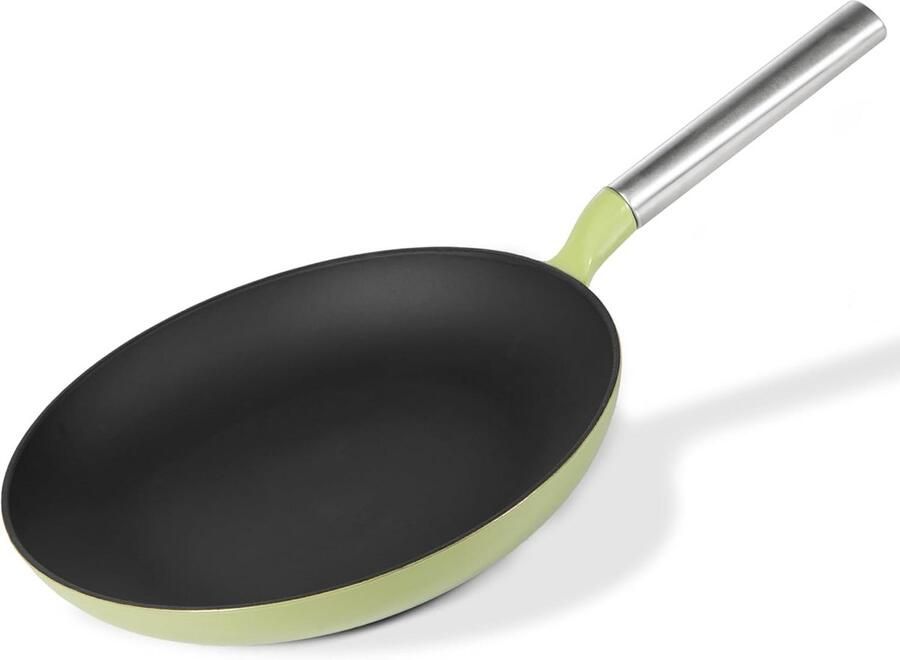 Gietijzeren koekenpan 28 cm titanium geëmailleerd antiaanbak