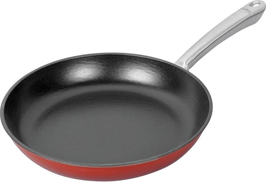 Gietijzeren Koekenpan 28 cm Vierkant Hoge Rand Rood
