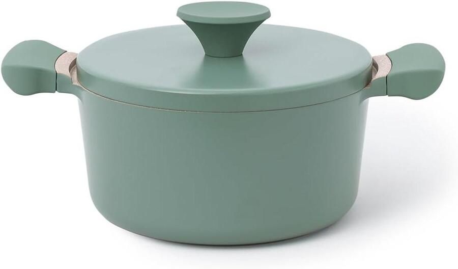 Gietijzeren Koekenpan Aluminium Gezond Koken Keramische Coating Ø 24 cm Saliegroen