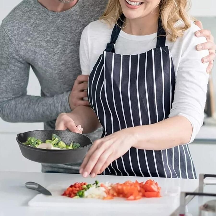 Gietijzeren Koekenpan Antiaanbak Braadpan Ontbijt Bereiden Perfecte Warmteverdeling 20cm Diameter Zwart