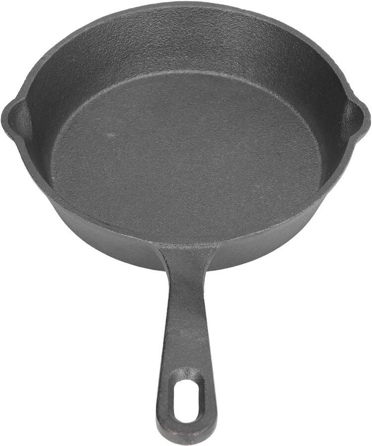 Gietijzeren Koekenpan Antiaanbak Koken en Bakken Gelijkmatige Warmteverdeling 14 cm Zwart