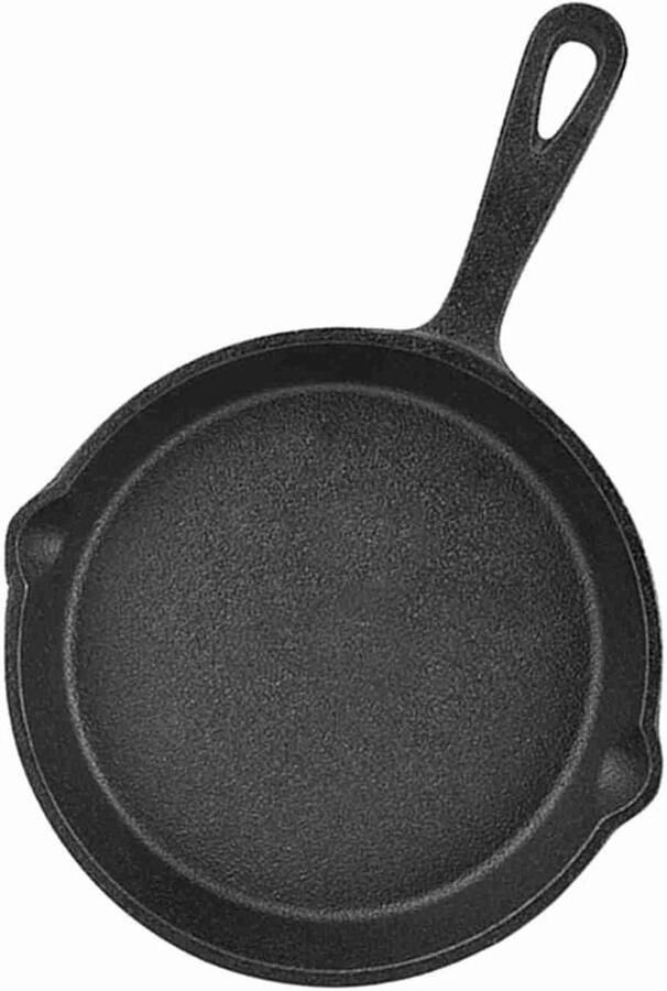 Gietijzeren Koekenpan Antiaanbak Koken en Braden Voorgekruid Gietijzer 16 cm Zwart