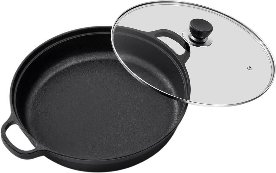 Gietijzeren Koekenpan Antiaanbak Kookpan Ontbijt Diner Warmte-isolerend Handvat 1620 Gram Gietijzer Veelkleurig