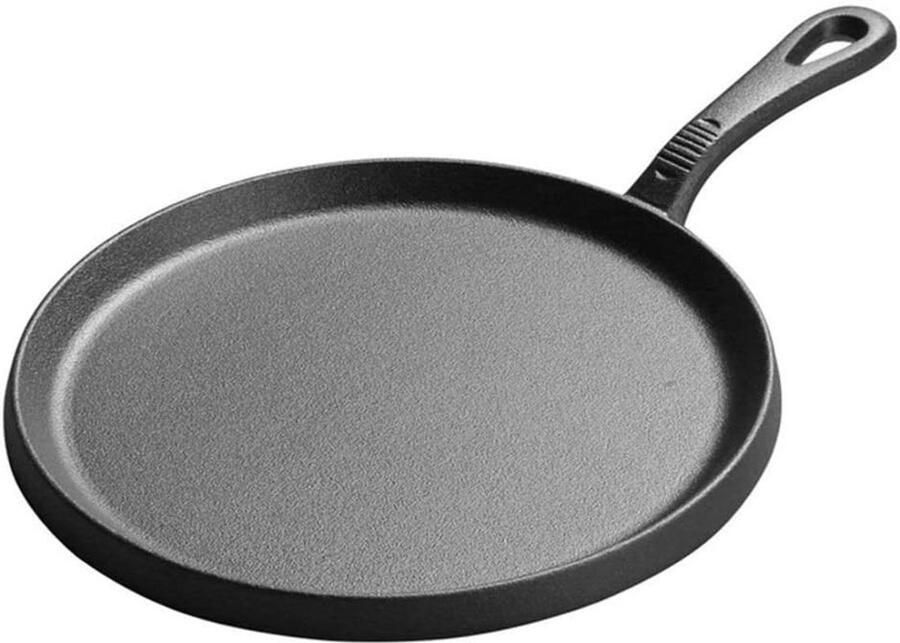 Gietijzeren Koekenpan Antiaanbak Pannenkoeken Bakken Vaatwasmachinebestendig 25 cm Zwart