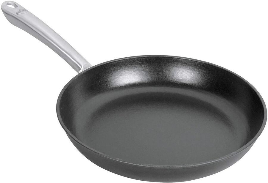 Gietijzeren Koekenpan Bakpan Pan Koken en Bakken Geschikt Alle Vuren 28 cm Zwart