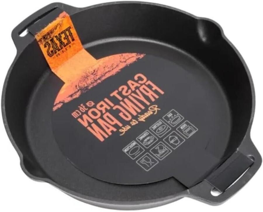Gietijzeren Koekenpan Braadpan Frituurpan Aanbraden Braden Grillen Superieure Warmteopslag 25 cm Zwart