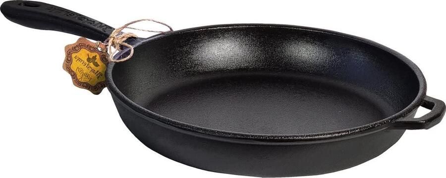 Gietijzeren Koekenpan Braadpan Gietijzer Koken Bakken Braden PFAS-vrij Gietijzer Ø20 cm Zwart