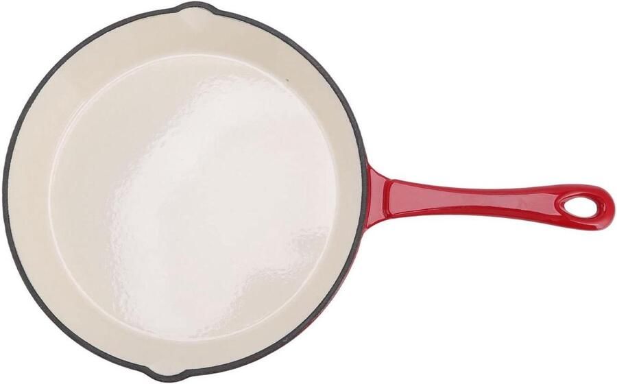 Gietijzeren Koekenpan Braadpan Grillpan Kooktechnieken Geëmailleerd Gietijzer 2.6 kg Zwart