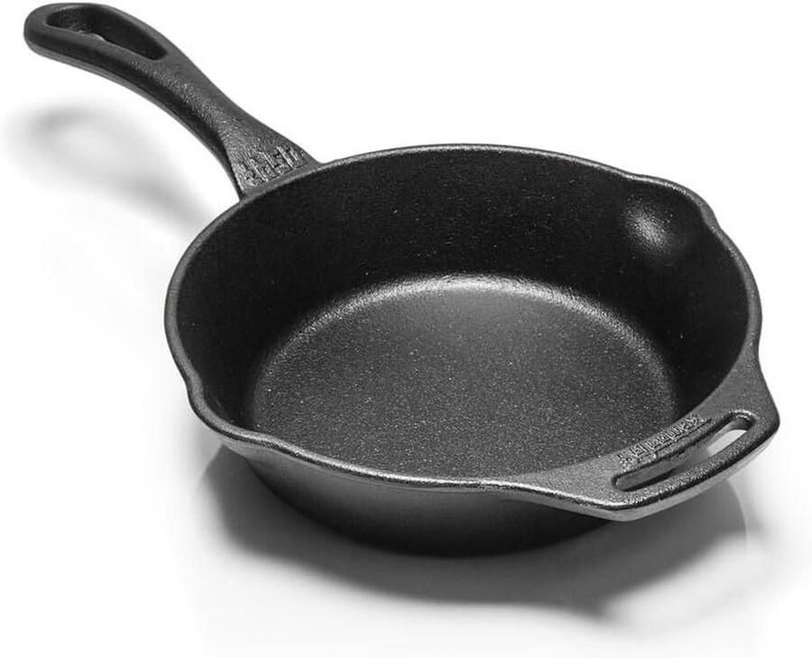 Gietijzeren Koekenpan Braadpan Kampvuur Buiten Koken Natuurlijk Anti-aanbak 20 cm Zwart