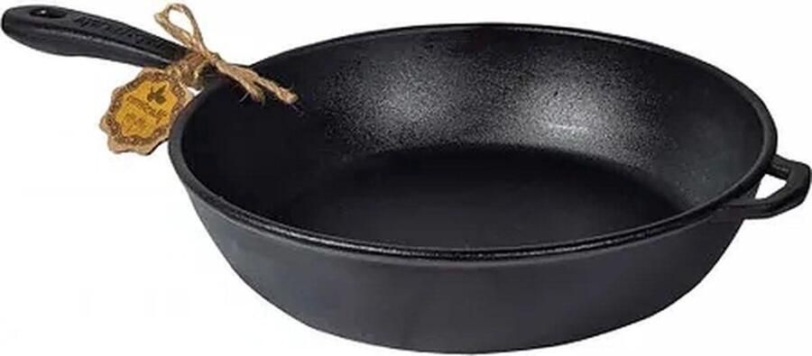 Gietijzeren Koekenpan Braadpan Koekenpan Allround Koken Gelijke Warmteverdeling 24 x 6 cm Zwart