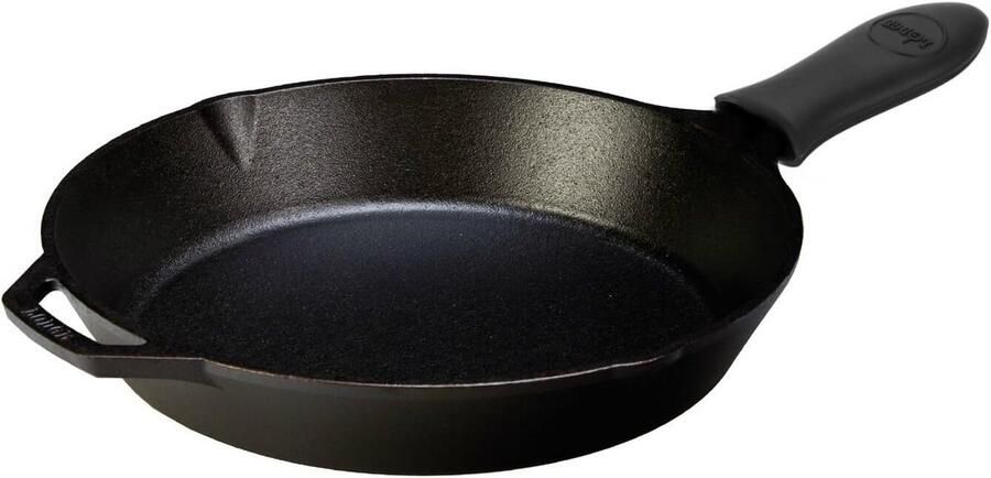 Gietijzeren Koekenpan Braadpan Koken en Bakken Inclusief Hittebestendige Handgreep 305 cm Zwart