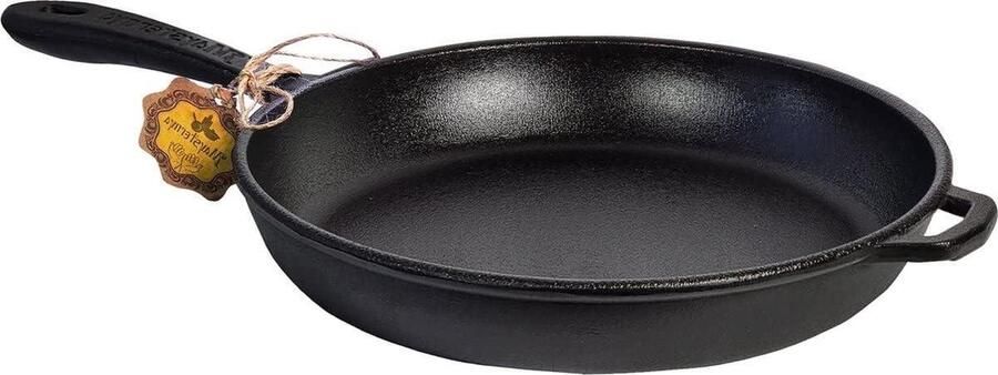 Gietijzeren Koekenpan Braadpan Koken op Inductie PFAS-vrij Ø22 cm Zwart