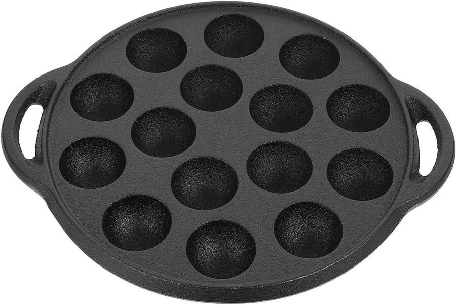 Gietijzeren Koekenpan Braadpan Kookpan Schelpdieren Bereiden Slakvormig Bord 26 cm Zwart