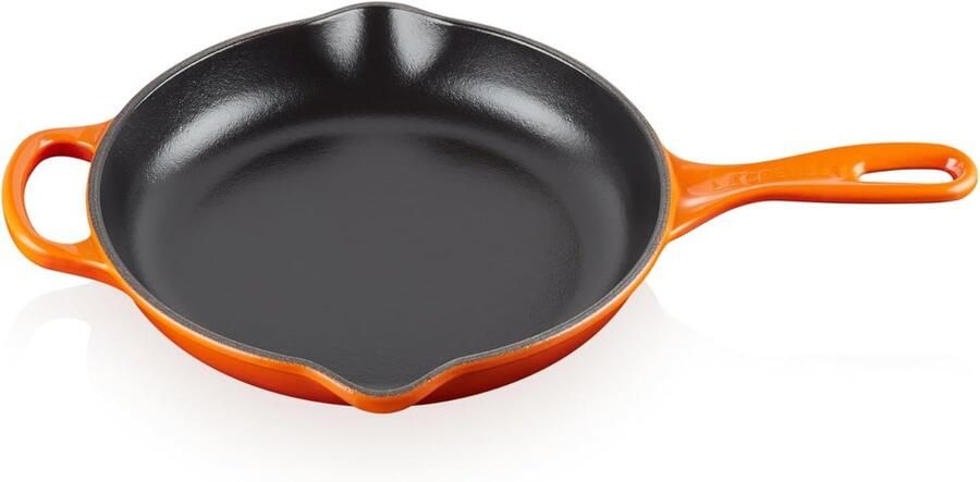 Gietijzeren Koekenpan Braadpan Skillet Alle Kookplaten Schenktuitjes Vaatwasserbestendig 23 cm Oranjerood