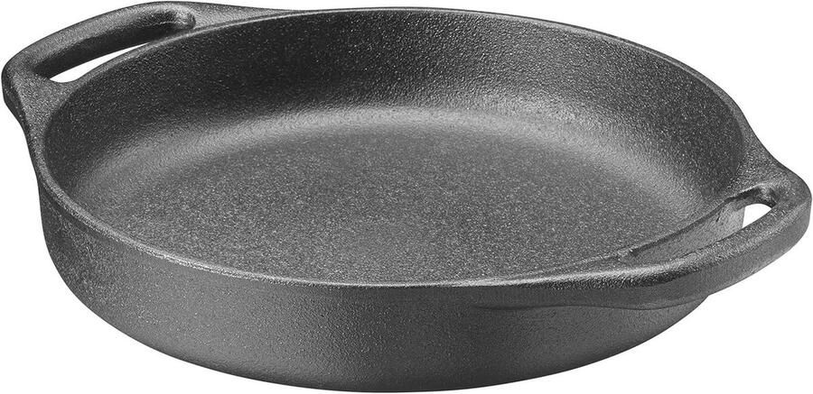 Gietijzeren Koekenpan Braadpan Zwart Gezond Braden Natuurlijke Antiaanbaklaag 26 cm Zwart
