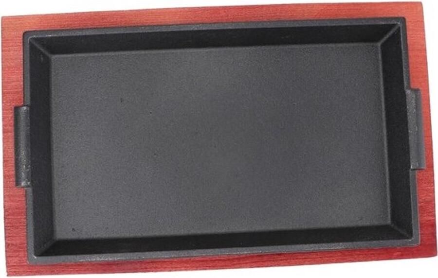 Gietijzeren koekenpan Braadslede en bakplaat Biefstuk grillen Antiaanbaklaag 31.5x19cm Zwart