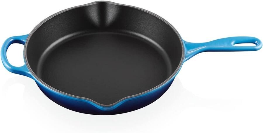 Gietijzeren Koekenpan Diepe Pan Allround Koken Gelijkmatige Warmte 26 cm Azuur