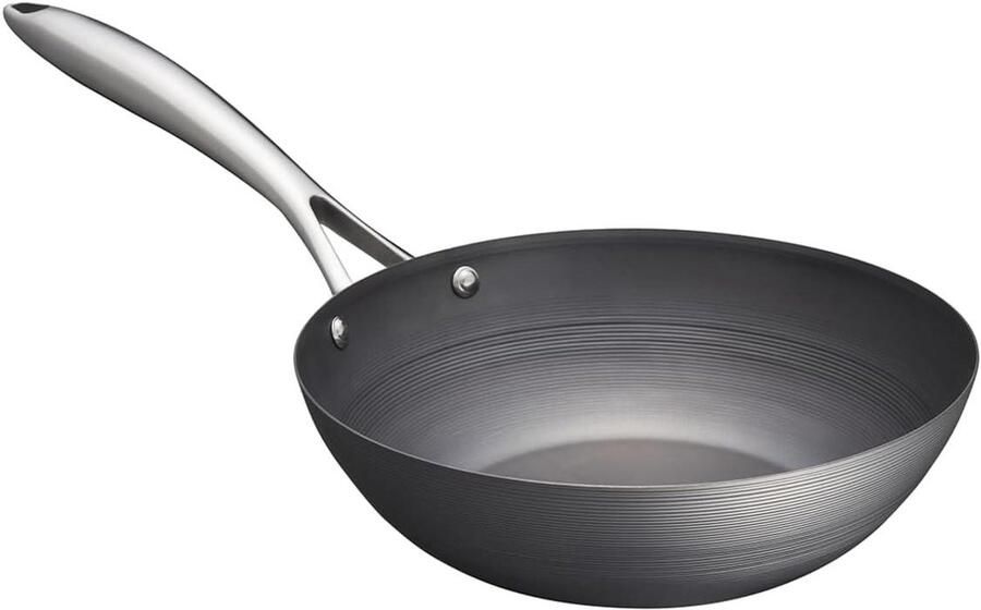 Gietijzeren Koekenpan Diepe Pan Koken op Inductie Roestbestendig Nitride Proces 24 cm Zwart