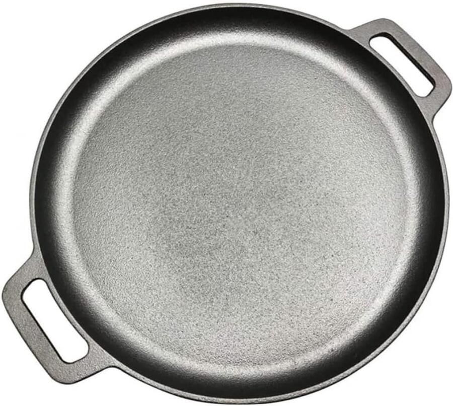 Gietijzeren Koekenpan Diepe Pizzapan Allround Koken Grote Lus Handgrepen 30 cm Diameter