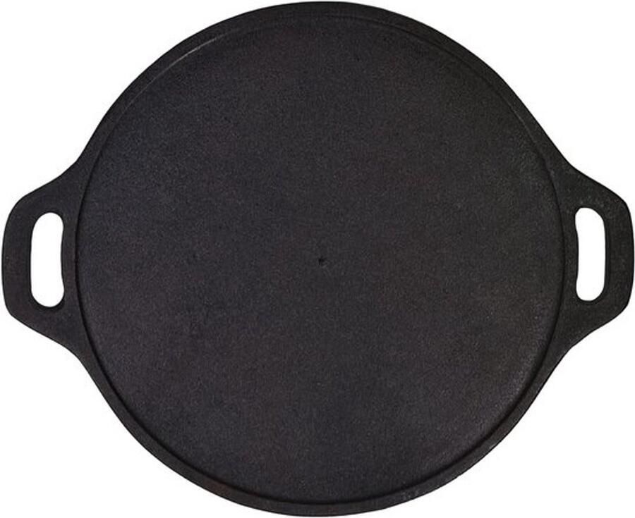 Gietijzeren Koekenpan Dosa Tawa Pan Pannenkoeken Bakken Vooraf Gekruid 14 Inch Zwart