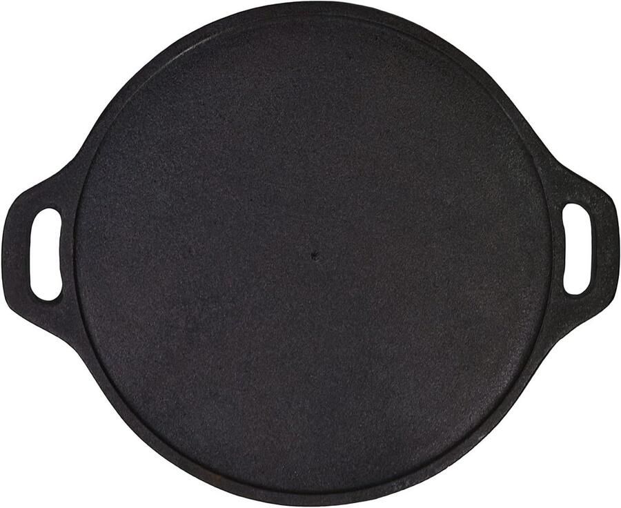 Gietijzeren Koekenpan Dosa Tawa Pan Pannenkoeken Bakken Vooraf Gekruid 14 Inch Zwart