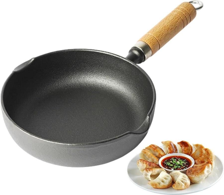 Gietijzeren Koekenpan Eierpan Koekenpan Ontbijt Maken Gelijkmatige Warmteverdeling 11 cm Diameter Zwart