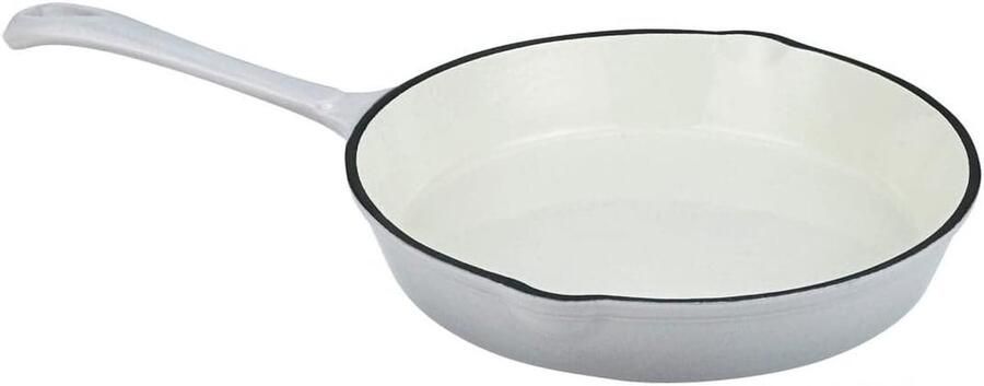 Gietijzeren Koekenpan Emaille Pan Gerechten Bereiden Gelijkmatige Warmteverdeling 26 cm Zwart