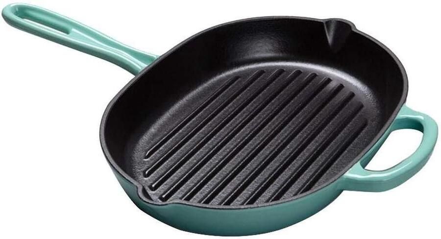 Gietijzeren Koekenpan Emaille Pan Maaltijden Bereiden Gelijkmatige Warmte 32 cm Blauw