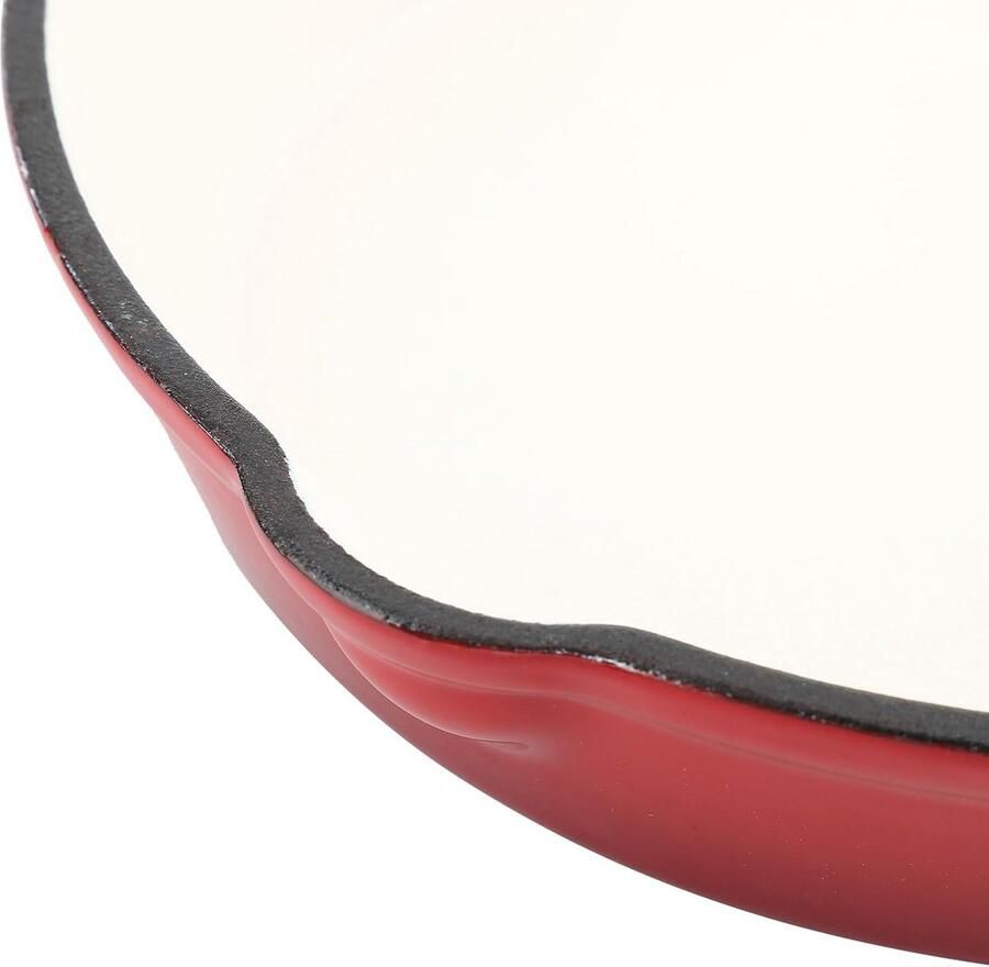 Gietijzeren Koekenpan Emaille Veelzijdig Koken Gelijkmatige Warmte 20 cm Zwart
