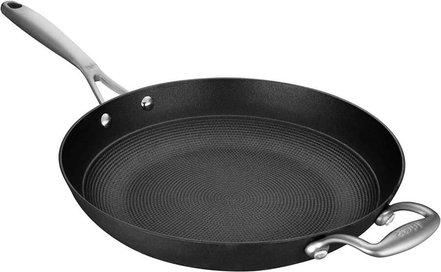 Gietijzeren koekenpan Geëmailleerde pan Koken en bakken Lichtgewicht ontwerp 28 cm Zwart