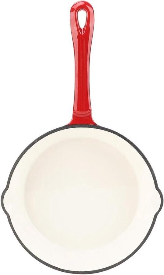 Gietijzeren koekenpan Geëmailleerde pan Koken thuis Gelijkmatige warmteverdeling 20cm Zwart