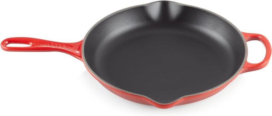Gietijzeren Koekenpan Gezond Koken Optimale Warmteverdeling 1.5 liter Rood
