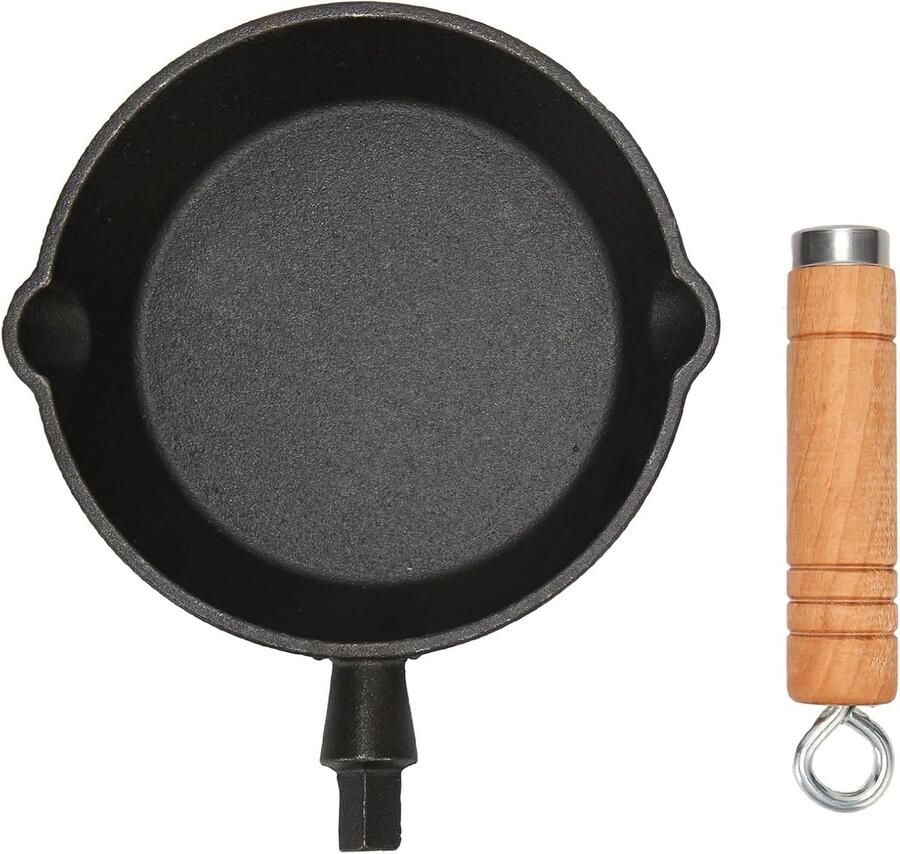 Gietijzeren koekenpan Gezond koken Vlekbestendige coating 16 cm Zwart