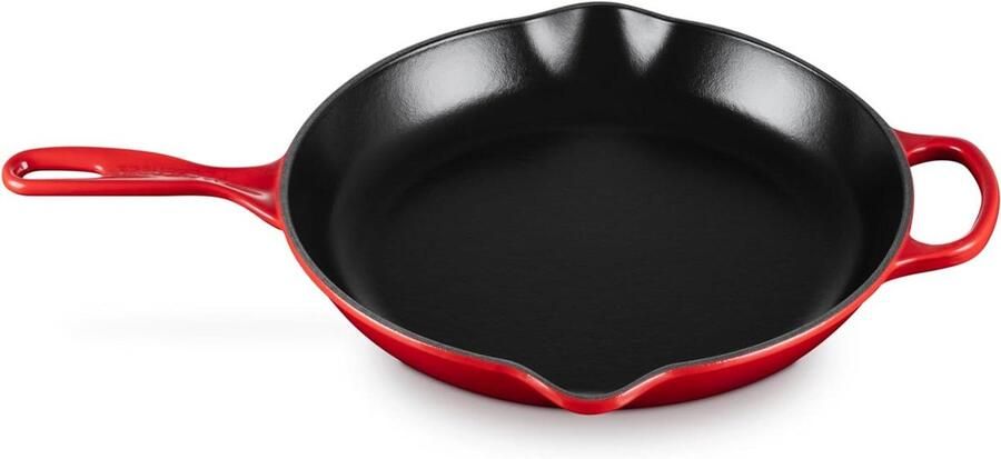 Gietijzeren Koekenpan Gietijzer Aanbraden en Sauteren Zonder Kruiden 30 cm Rood