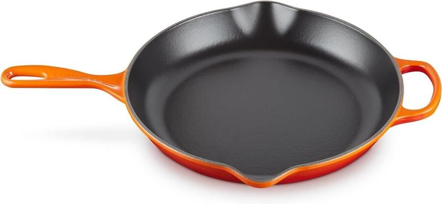 Gietijzeren Koekenpan Gietijzer Bakken en Braden Superieure Warmteverdeling 29 cm Oranje
